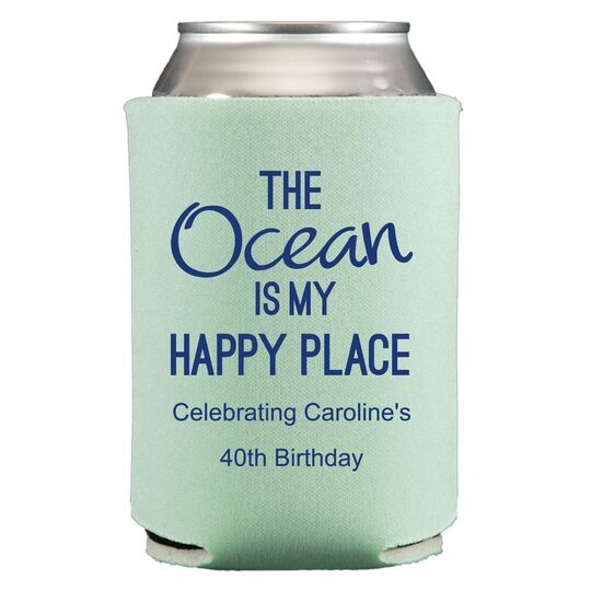 The Ocean is My Happy Place Collapsible Koozies